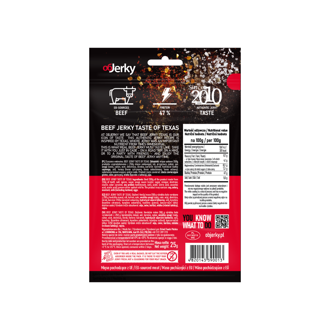 ObJerky Beef Texas, 25 gr.